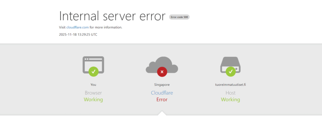 Cloudflare laaja palvelukatkaisu hidasti ja kaatoi osan internetiä